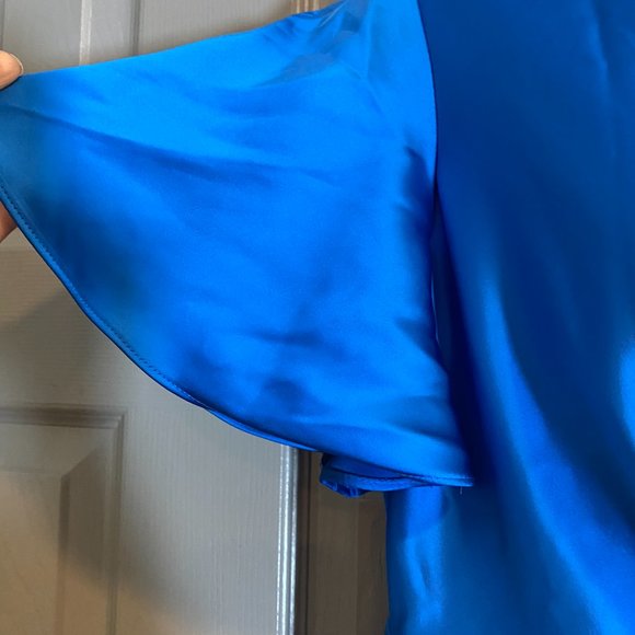 Maggy London Blue Satin Midi Dress - Picture 6 of 8